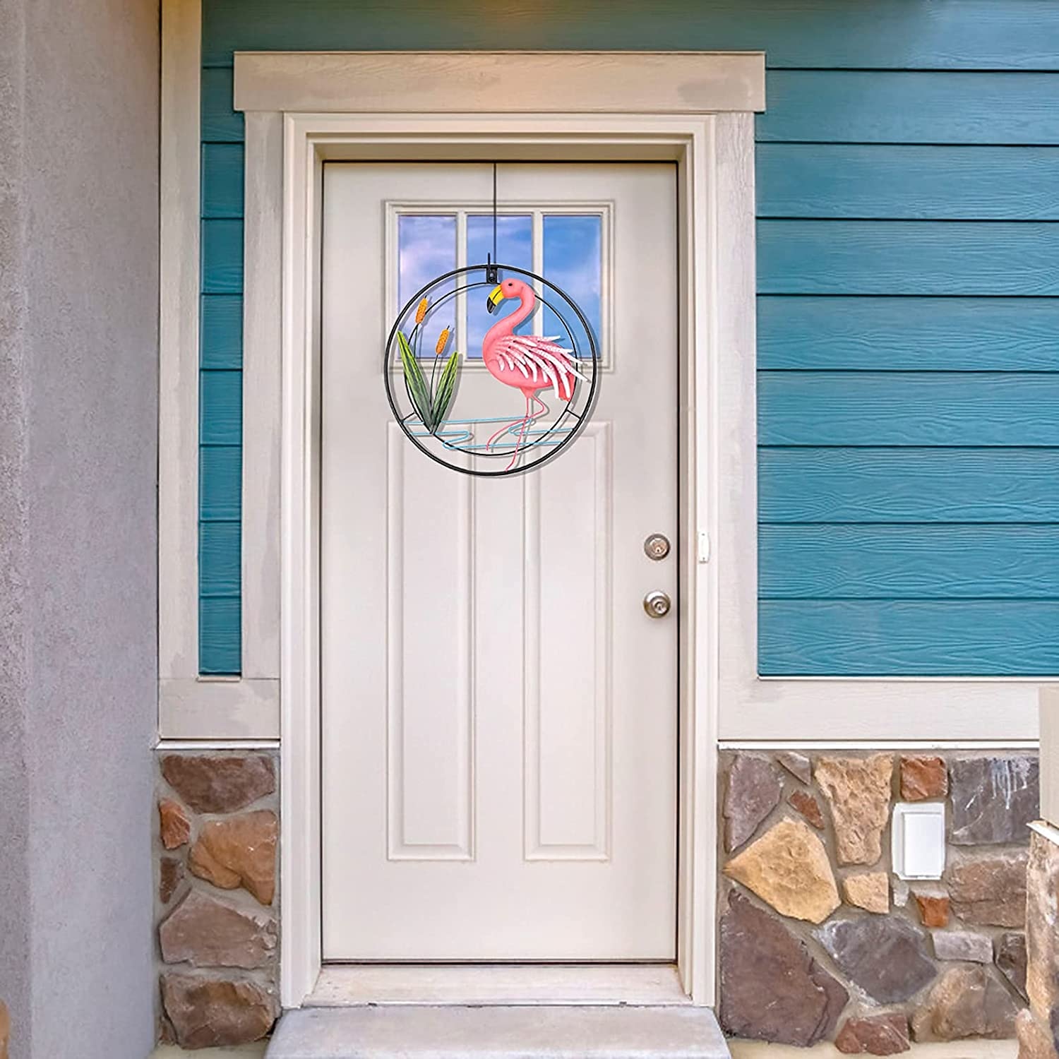 Metal Flamingo Wall Art Porch Front Door Wall Decor Room Outdoor Club Bars Front Door Metal Hanging Wall Art Dcor 2025 - $20.99 –P7