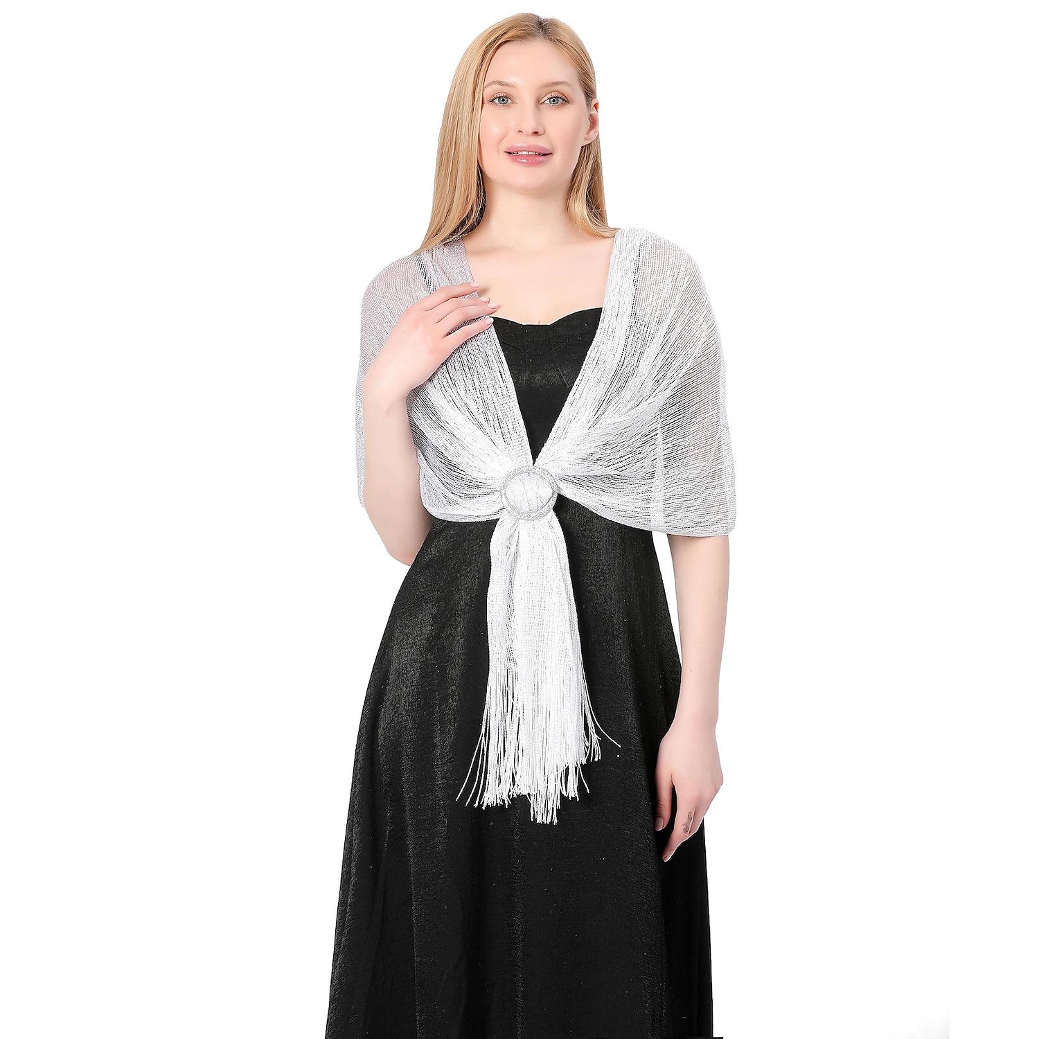 Women's Shrug Elegant Shrugs Vintage Style Solid Color Open Front Half Sleeve Knit Formal Party Work Silver Light Pink Summer Spring 2025 - $27.99 –P20