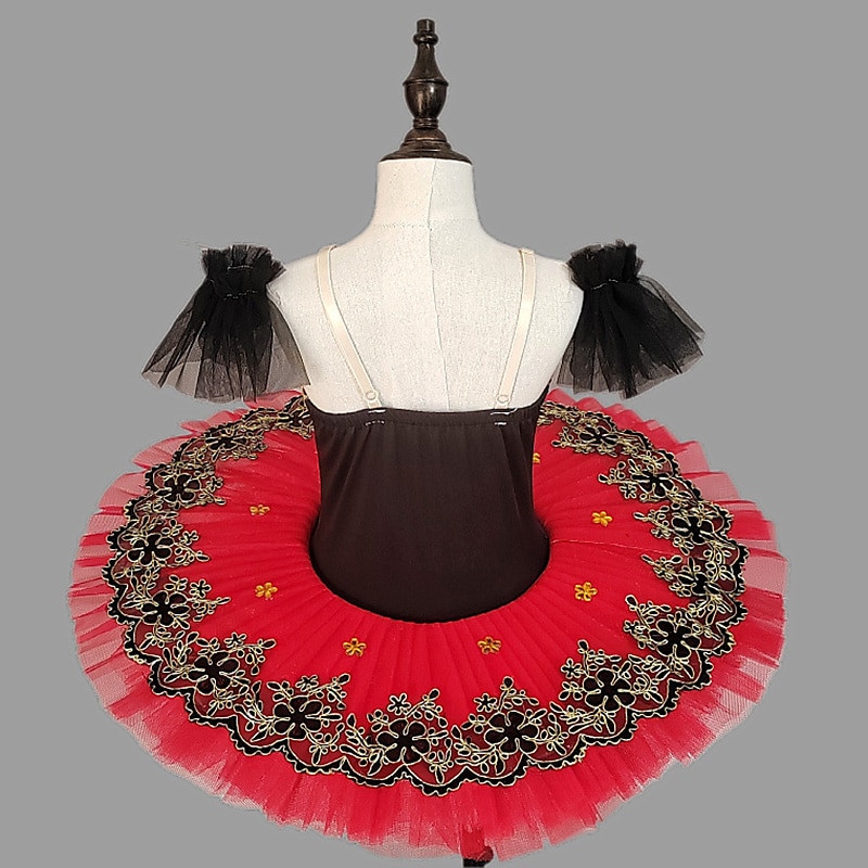Kinderdanskleding Ballet Tutu-jurk Kleding Strass Kant Borduurwerk Voor meisjes Prestatie Opleiding Korte mouw Hoog Netstof Spandex 2025 - $53.99 –P2