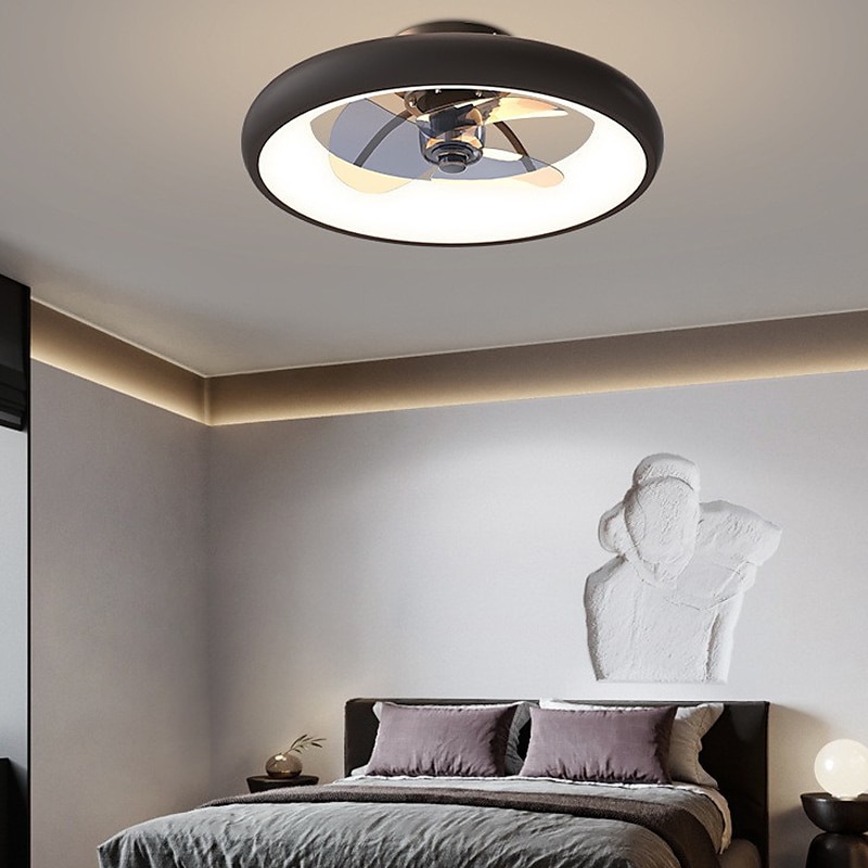 Ceiling Fans with Lights Flush Mount Low Profile Indoor Ceiling Fan,21" Dimmable Bladeless Ceiling Fans with Remote Control,Smart 3 Colors 6 Speeds Reversible 2025 - $230.29 –P7