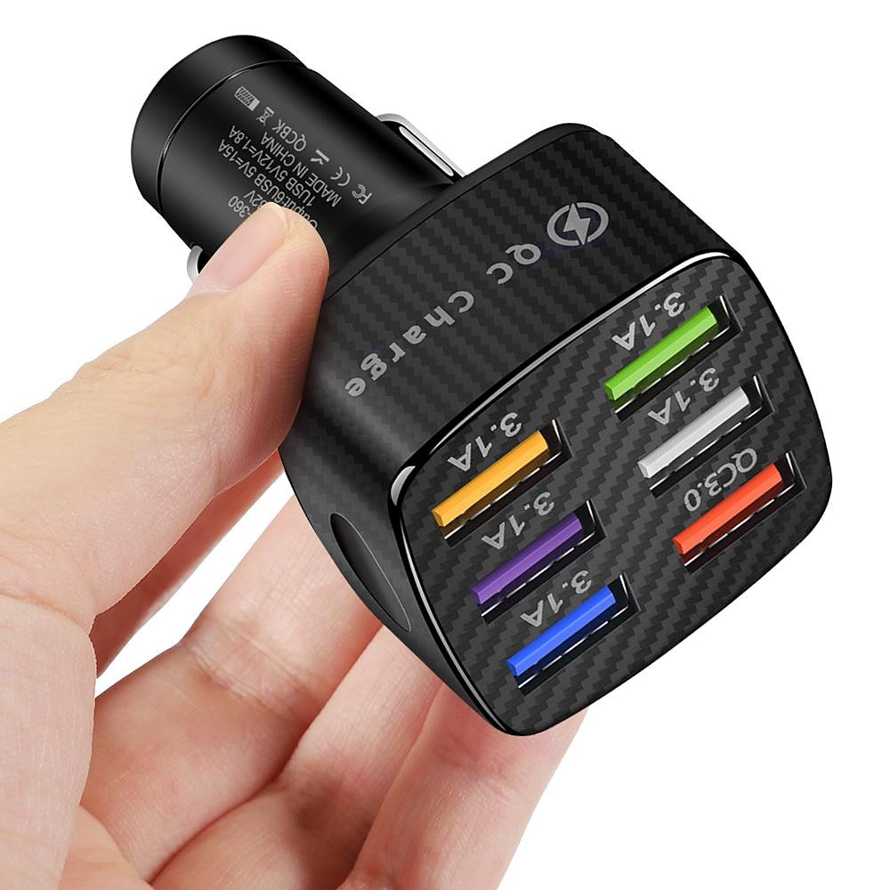 otolampara 6usb φορτιστής αναπτήρας υποδοχή qc3.0 φορτιστής σε προσαρμογέα αυτοκινήτου αξεσουάρ για iphone14 pro max αυτοκίνητο για samsung huawei xiaomi redmi φορτιστής αυτοκινήτου qc3.0 2025 - $17.99 –P1