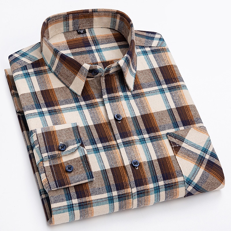 Męskie Koszule eleganckie Paski i Plaid Ślub Biuro i kariera Jasnoróżowy Ciemnoczerwony Żółty Jasnozielony Wieczorne Na każdy sezon Odzież 2026 - $33.99 –P5