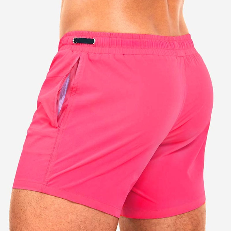 Men's Swimwear Swim Shorts Swim Trunks Boxer Swim Shorts Shorts Plain Comfort Breathable Outdoor Daily Going out Sports Hawaiian White Pink 2025 - $20.99 –P14