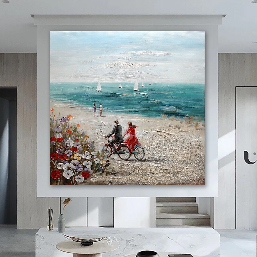 Peinture à l'huile Hang-peint Peint à la main Carré Paysage Moderne Toile étirée / Toile tendue de 2025 ? $122.99 –P6