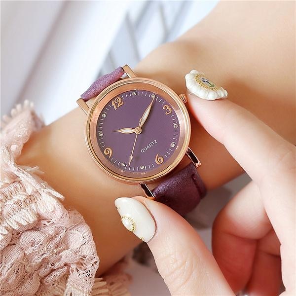 Reloj de cuarzo de lujo para mujer, reloj de pulsera de cuarzo a la moda para mujer, pulsera de color de moda diversa y concisa de gama alta para reloj informal a juego para mujer 2025 - $16.99 –P8