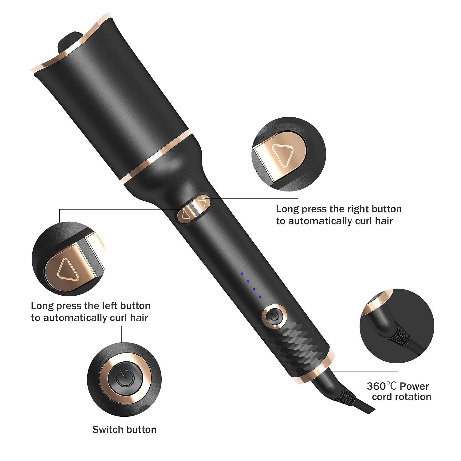 Automatic Curling Iron Professional Automatic Hair Curler with 1 Curling Iron Large Slot & Adjustable 4 Temperature & 3 Timer Dual Voltage Rotating Curling Iron with Auto Shut-Off for Hair Styling 2025 - $41.99 –P3