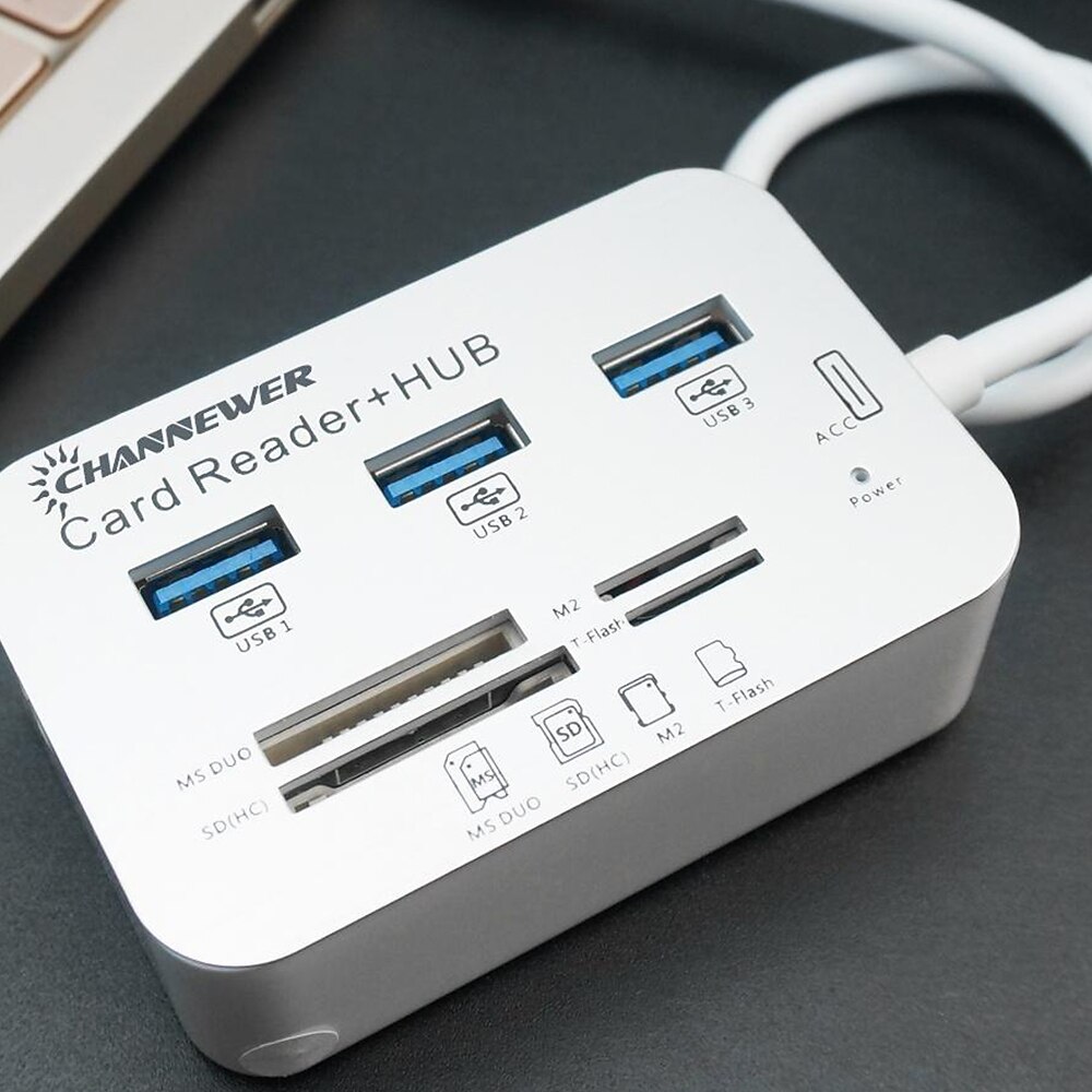 قارئ بطاقات 7 في 1 مع 3 منافذ USB 3.0 عالي السرعة قارئ بطاقة ذاكرة خارجية مدمج MSMICRO SDSD / MMCM2TF فتحات بطاقة ABS محول سبائك الألومنيوم Stonego ملحقات الكمبيوتر المتوافقة مع الكمبيوتر 2025 - $14.99 –P1