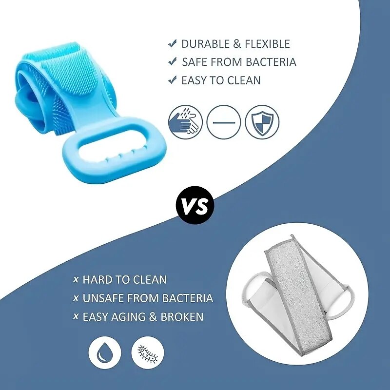 Silicone Back Scrubber For Shower.Upgrade Body Brush For Men/Women Exfoliating Long Double Side Back Scrubber Shower Brush Deep Clean SPA Massage Skin Care 2025 - $9.99 –P3