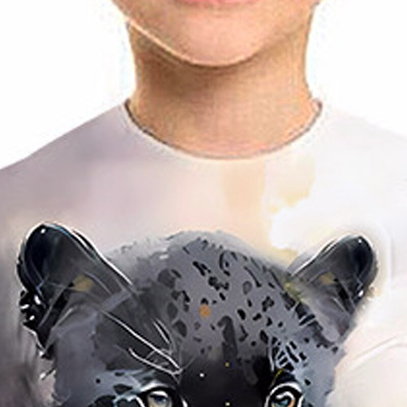 Barn Pojkar T-shirt Tee Grafisk Djur Leopard Kortärmad Crewneck Barn Top Utomhus 3D-tryck Sport Mode Häftig Sommar Vit 2-13 år 2025 - $10.99 –P6