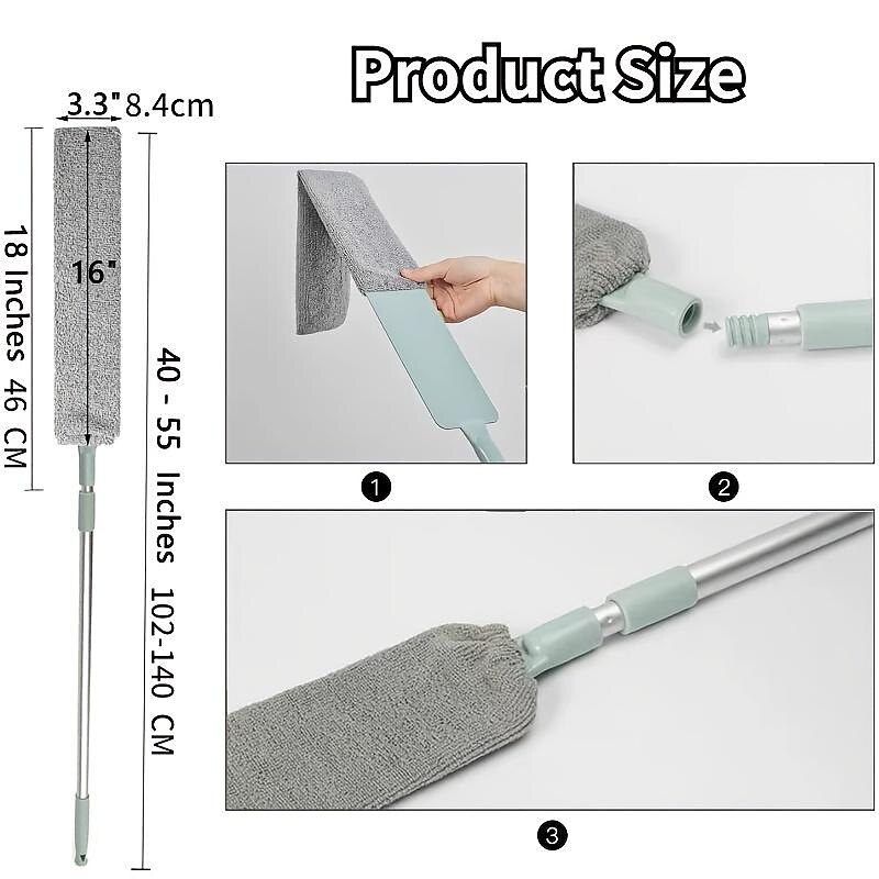 1pc Dust Cleaner, Microfiber Duster, Retractable Gap Dust Cleaning Artifact, Long Handle Microfiber Brush 2025 - $10.99 –P2