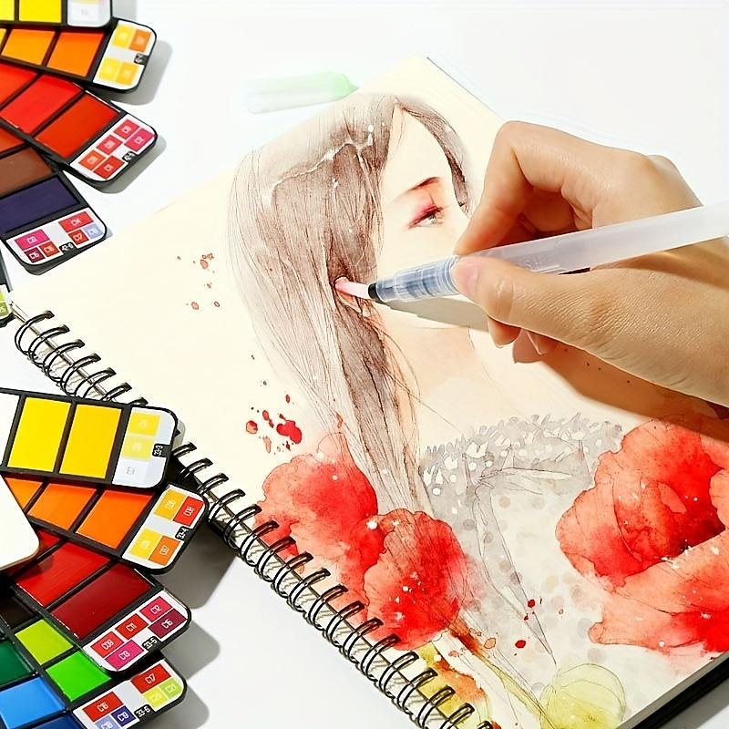 peinture aquarelle solide en forme d'éventail de couleur supérieure 18/25/33/42 ensemble d'outils de peinture aquarelle sécurité des enfants peinture aquarelle lavable non toxique mini fournitures de peinture de voyage portables de 2026 ? $18.49 –P7