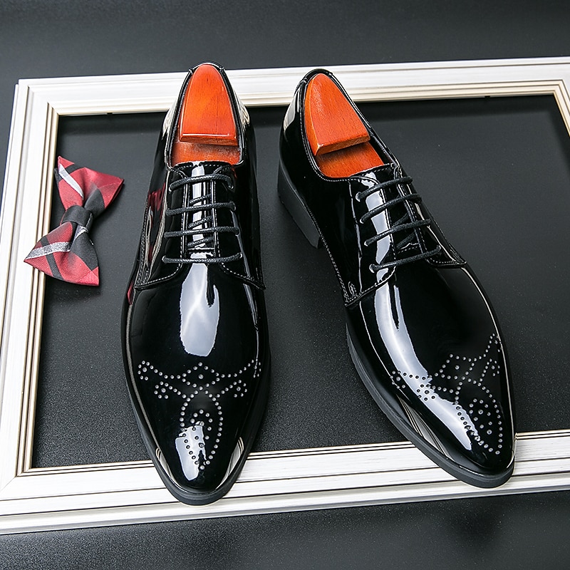 Herren Outdoor Derby-Schuhe Bullock Schuhe Abendschuhe Karierte Schuhe im britischen Stil Geschäftlich Britisch Party & Abend St. Patricks Day PU Schnürsenkel Schwarz Grün Farbverlauf Frühling Herbst 2025 - $54.99 –P1