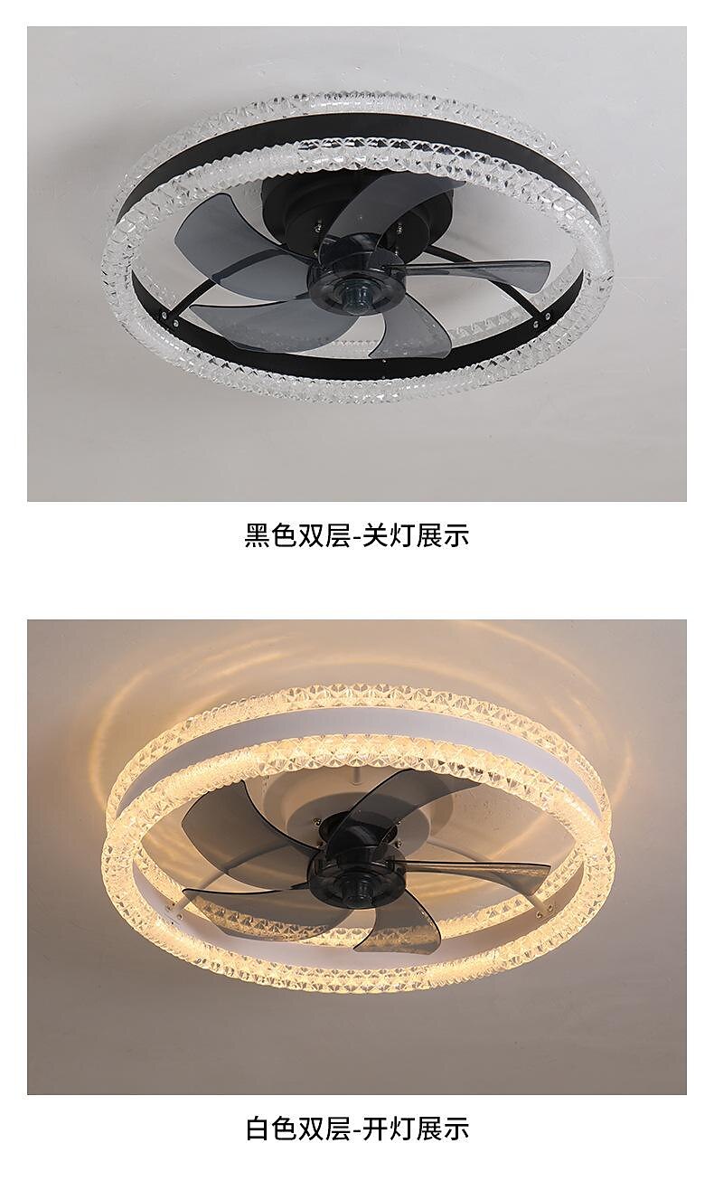 Deckenventilator mit Lichtern 19,7 "dimmbare LED 3 Farben 6 Geschwindigkeiten Timing Wendeflügel mit Fernbedienung, Haushaltsventilator-Kronleuchter, flacher Deckeneinbau-Deckenventilator für den 2025 - $230.29 –P15