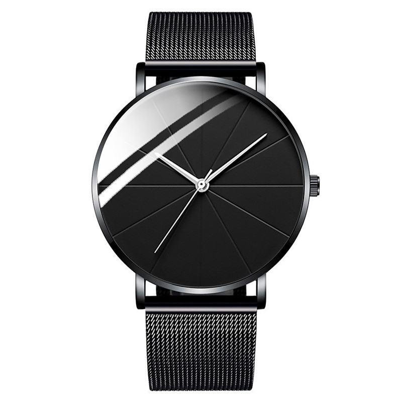 modne męskie zegarki kwarcowe ultra cienki casualowy minimalistyczny męski zegarek biznesowy z siatkowym paskiem 2025 - $21.99 –P5