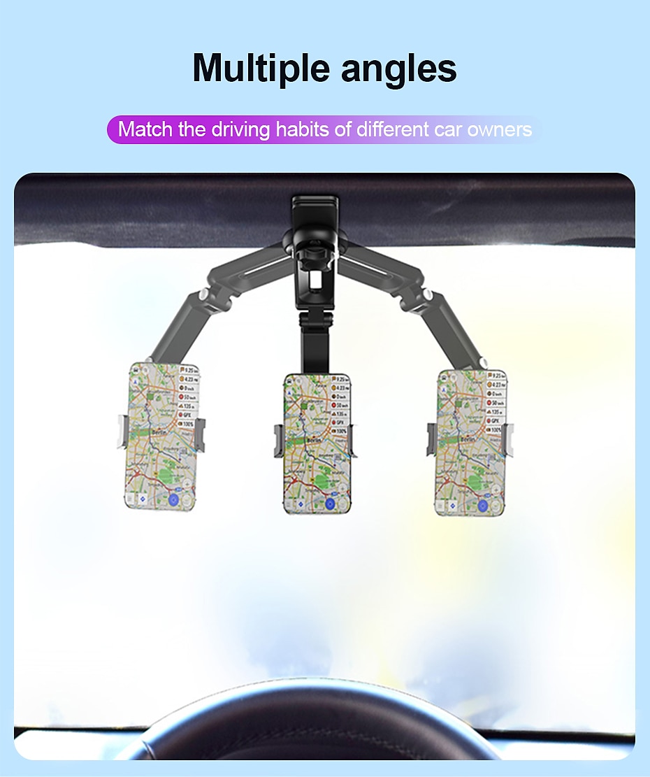 Sun Visor Cell Phone Holder 360° Rotatable Multifunctional Sunvisor Hanging Clip Bracket Cell Phone Mount For  7 Inch Telephone 2025 - $16.99 –P7