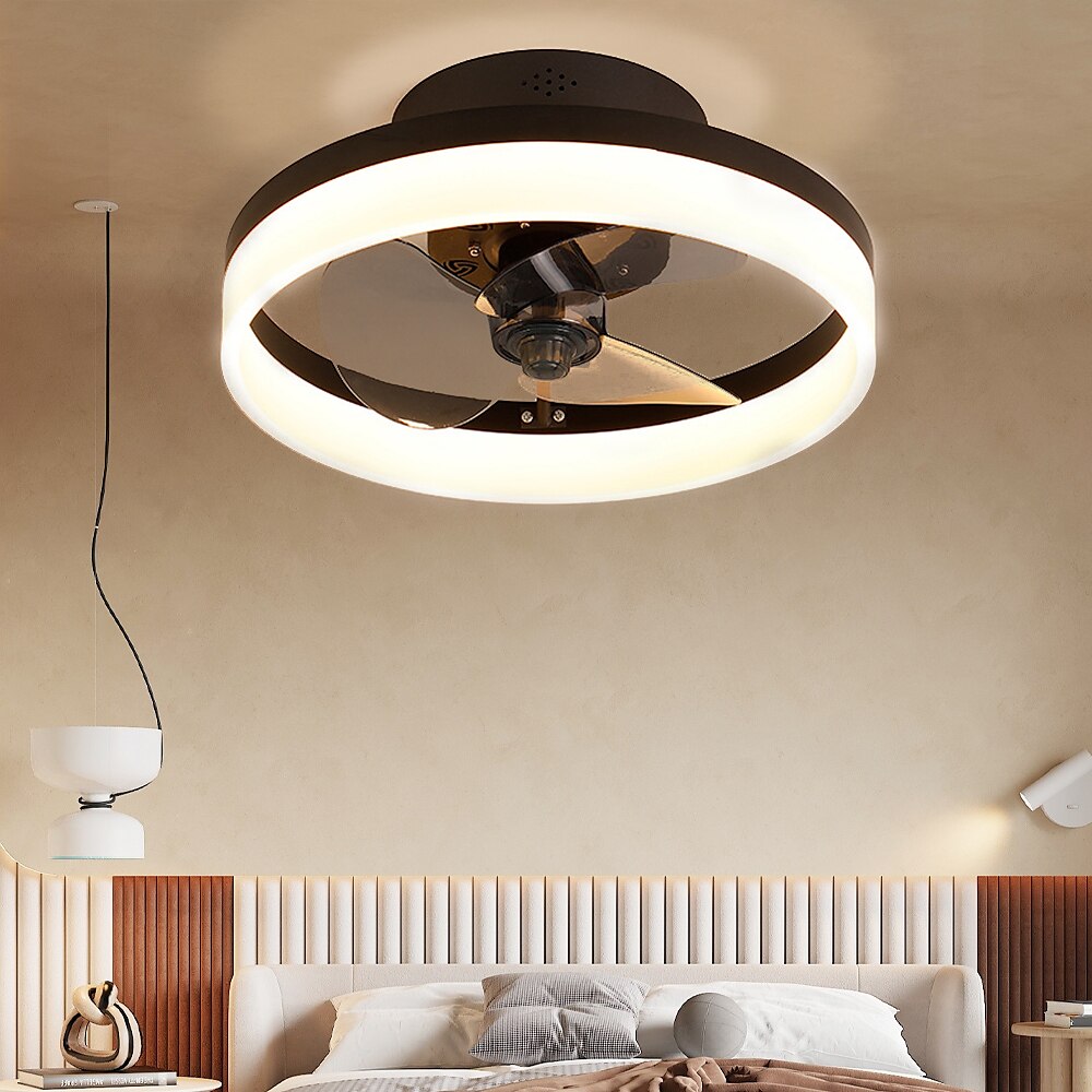Ceiling Fans with Lights Flush Mount Low Profile Indoor Ceiling Fan,15.7" /19.6" Dimmable Bladeless Ceiling Fans with Remote Control,Smart 3 Colors 6 Speeds Reversible 2025 - $187.99 –P4