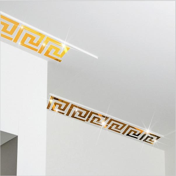 1 stk 10x10cm speilklistremerker, gjør-det-selv peeling &amp; stick 3d akryl labyrint mønster kant tak klistremerker vegg dekor hjem kunst veggmaleri bryllup rom hotell dekal 2025 - $3.49 –P8