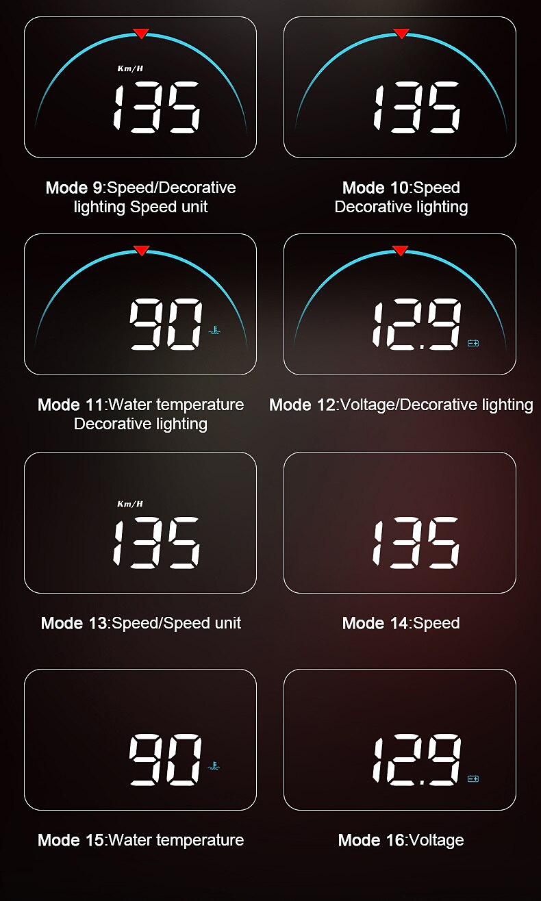 Obd2 gps auto projector m8 mph kmh auto hud snelheidsmeter voorruit 3.5 ''screen size hd auto head-up display alarm accessoires 2025 - $58.99 –P9