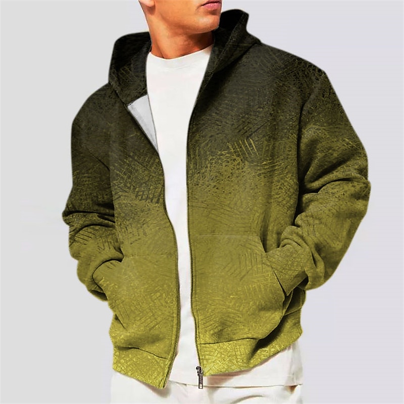 Herren Geometrisch Grafikdrucke Kapuzensweatshirt Kapuzenshirts Pullover Streetwear Designer Lässig Langarm Mit Kapuze Sport & Outdoor Täglich Sport Ferien Blau Braun Grün Grau Reißverschluss Druck 2026 - $31.99 –P3