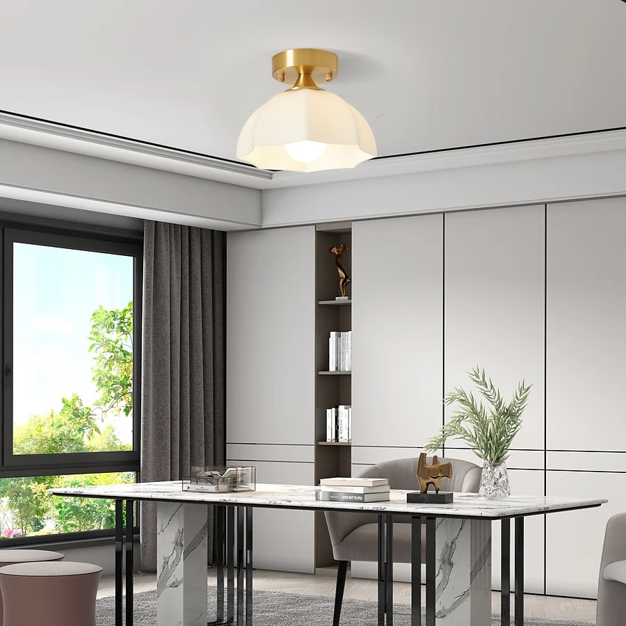 LED-Deckenleuchte 20cm geometrische Formen Einbauleuchten Glas Kupfer künstlerischer Stil formaler Stil Deckenleuchte für Korridor 110-240V 2025 - $68.99 –P8