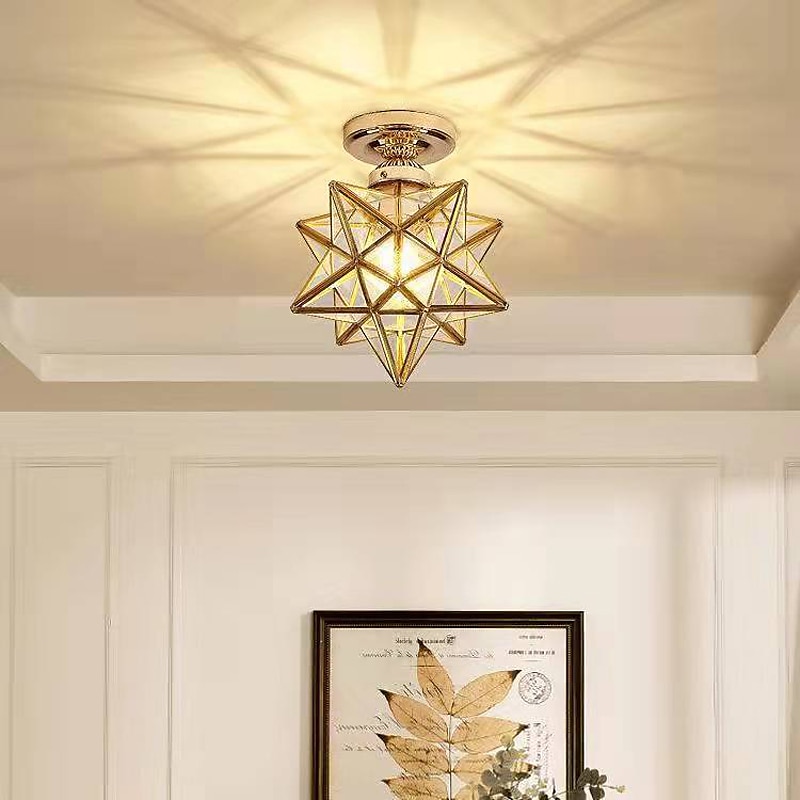 LED Ceiling Light 10" Geometric Shapes Flush Mount Lights Plastic Copper Artistic Style Formal Style Ceilling Light for Corridor Porch Bar Creative Loft Balcony Lamps 110-240V 2025 - $71.99 –P4