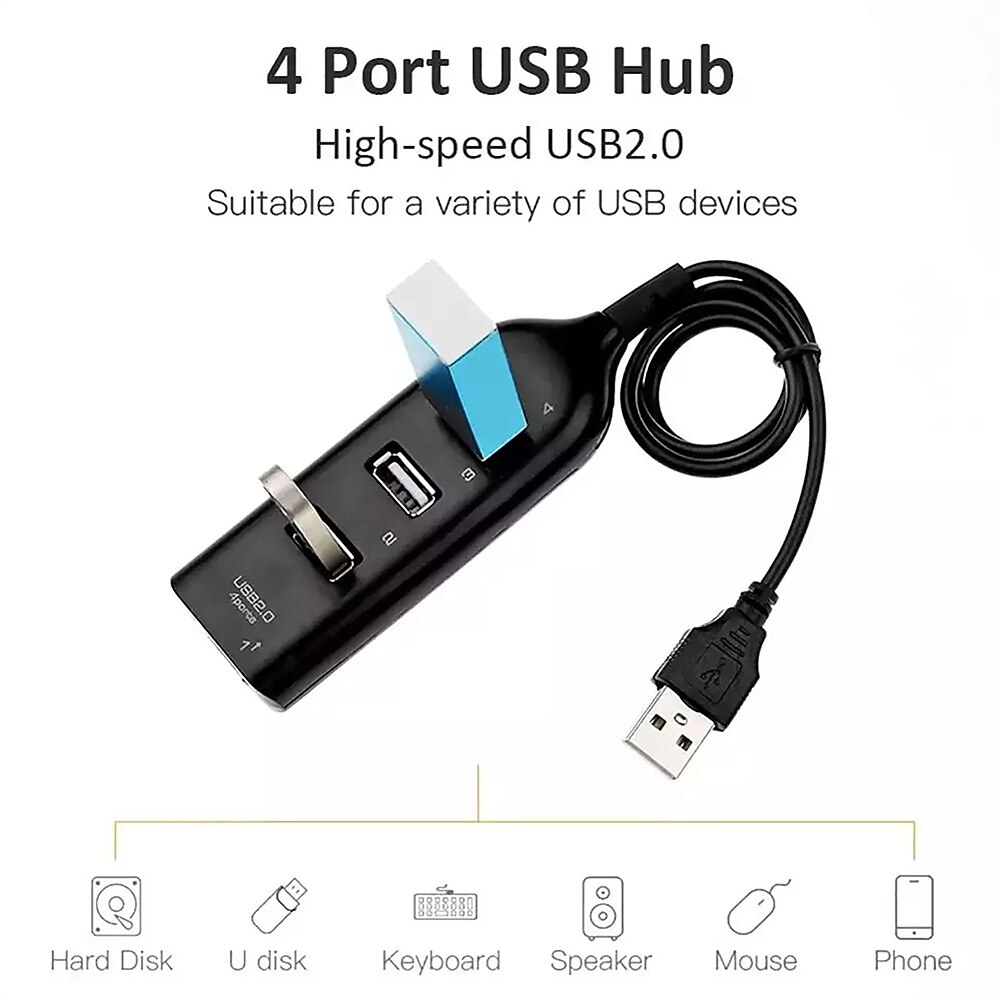 Micro USB Hub 2.0 Multi USB Port 4 Ports Hub USB High Speed HUb USB Splitter For PC Computer Accessories 2025 - $9.99 –P6