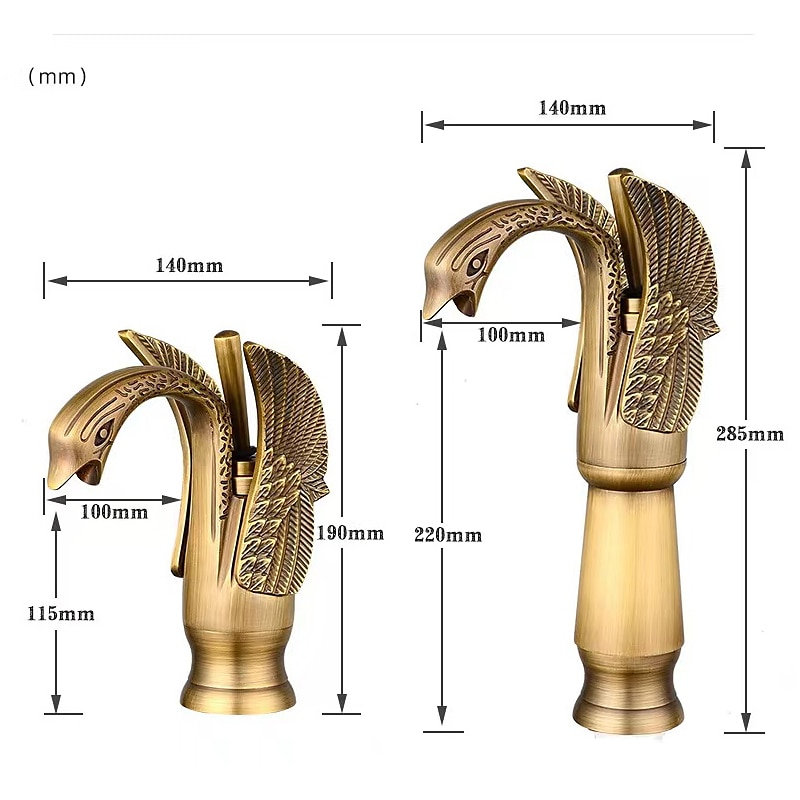 torneira misturadora de pia de banheiro vintage forma de cisne de latão, torneiras de lavatório monobloco alça única um furo montado no convés, mono torneira de vaso de água quente e fria mangueira retrô antigo de 2025 por $121.99 –P1