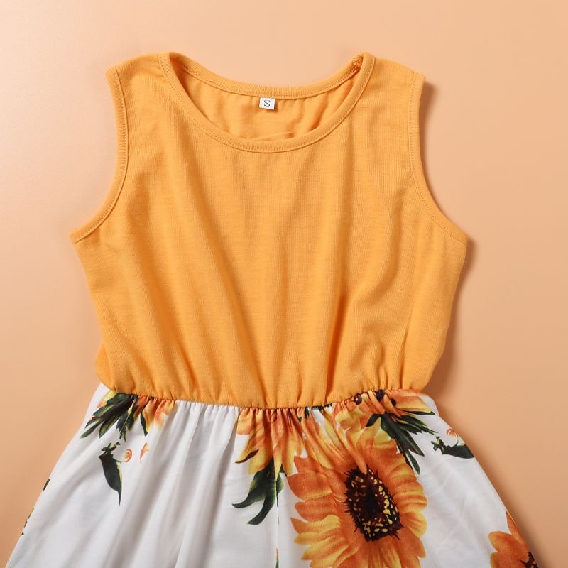 Mommy and Me Dresses Tie Dye Sunflower Casual Print Black White Sleeveless Midi Mommy And Me Outfits Active Matching Outfits 2025 - $20.99 –P5