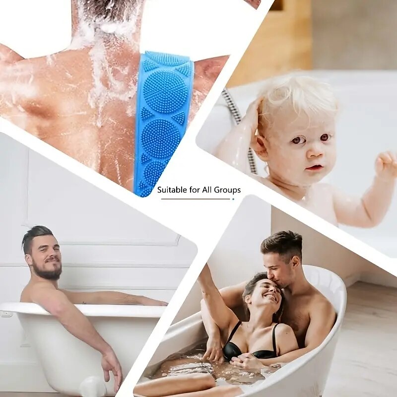 Silicone Back Scrubber For Shower.Upgrade Body Brush For Men/Women Exfoliating Long Double Side Back Scrubber Shower Brush Deep Clean SPA Massage Skin Care 2025 - $9.99 –P4
