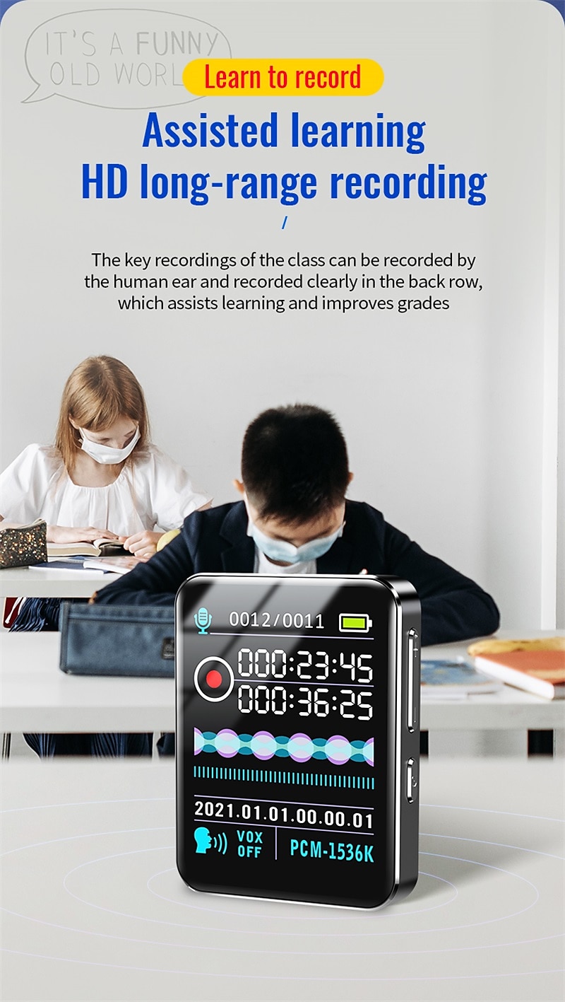 Digital Voice Recorder M28 English 128GB Portable Digital Voice Recorder 43.18 mm Android System E-Book Portable MP3 Player Audio Recorder with Playback with Noise Reduction for Business Speech 2025 - $35.99 –P10