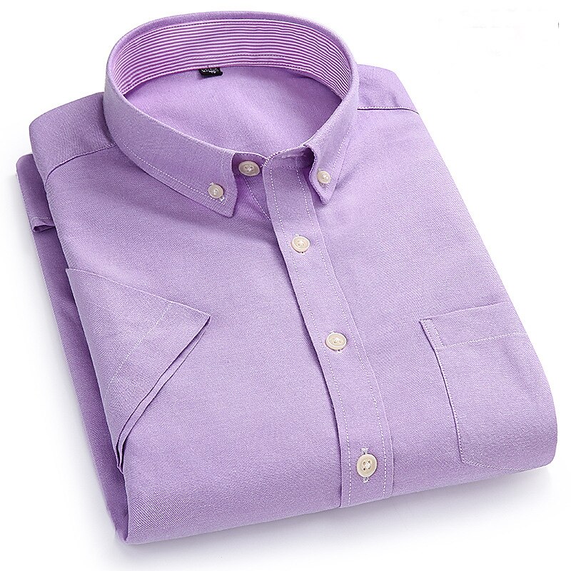 Herr Skjorta Button Down skjorta Icke-järnskjorta Oxford skjorta Enfärgad / vanlig färg Bröllop Kontor & Karriär Svart Vit Gul Mörk marin Kortärmad Tröjkrage Vår & sommar Kläder 2025 - $21.99 –P2