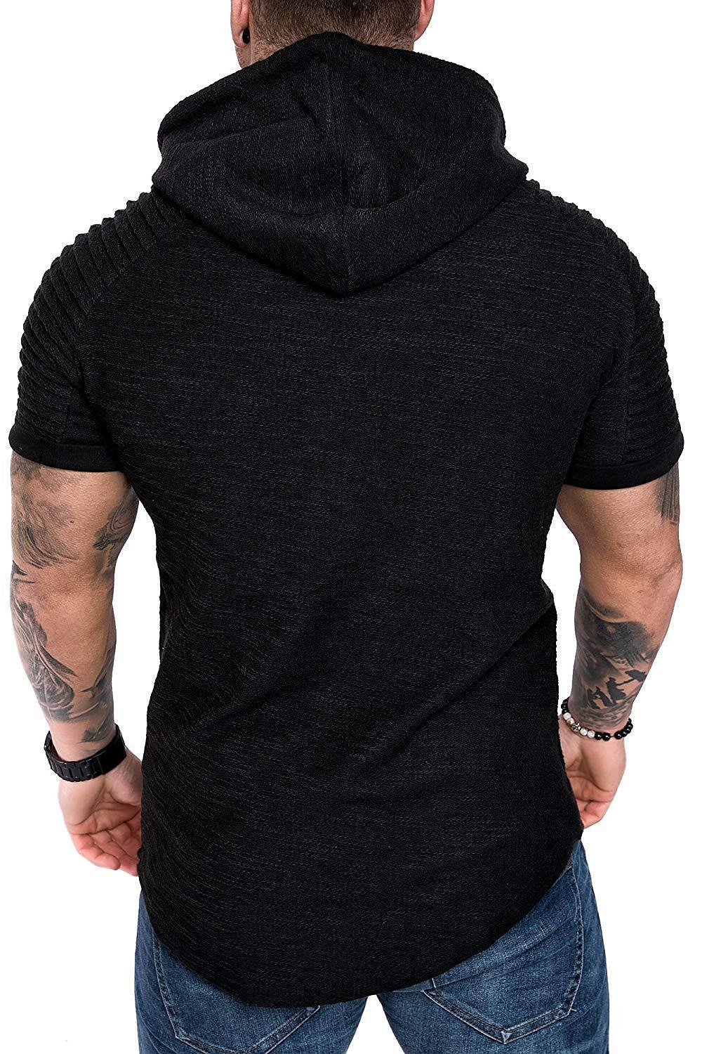 Hombre Camiseta Camiseta superior Mangas cortas Con Capucha Verano Plano delgado plisado Moda Deportes Básico Vacaciones Calle Noche Negro Blanco Azul Marino Camiseta superior para hombre 2025 - $16.99 –P3