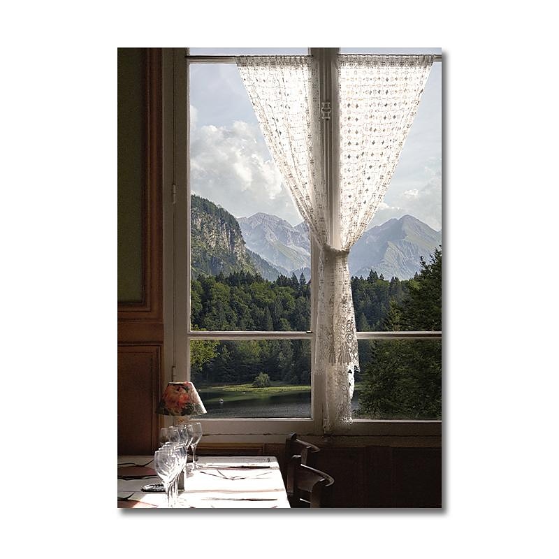Paesaggio da parete su tela la finestra arte moderna paesaggio decorazione della casa arredamento tela arrotolata senza cornice senza cornice del 2025 a $20.99 –P15
