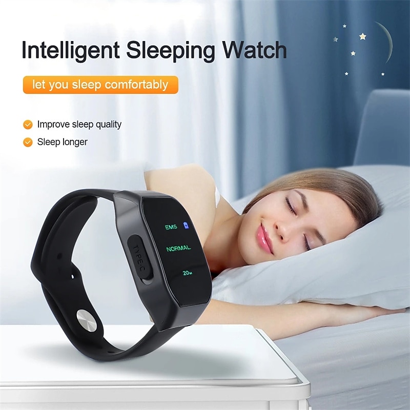 EMS Slaap Hulp Horloge Microcurrent Puls Snelle Slaap Hulp Slimme Polsband Anti-angst Insomnia Hypnose Device Drukverlichting Valentijnsdag Cadeau 2026 - $27.99 –P1