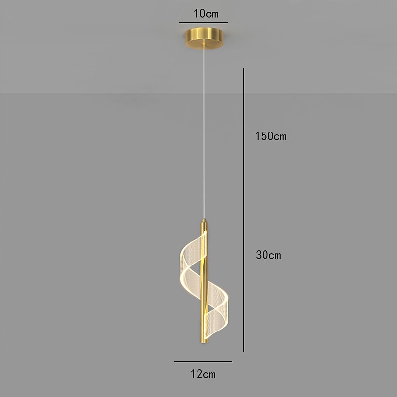 lampa wisząca led spiralna lampka nocna do sypialni 30 cm, nowoczesna minimalistyczna jadalnia bar regulowana długa linia sprzętowa lampa wisząca oprawa oświetleniowa sufitowa 2025 - $93.44 –P10