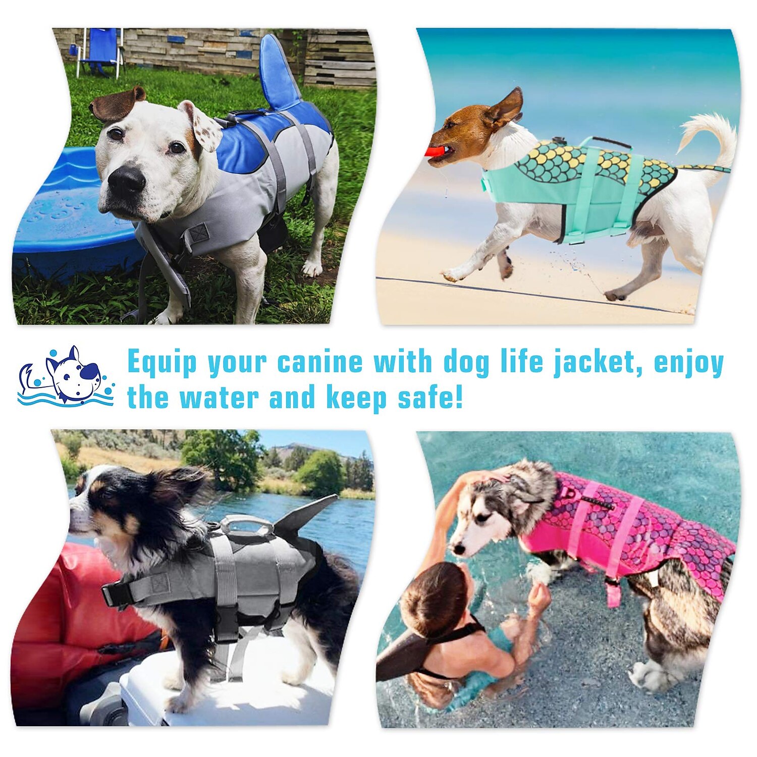 2025年 犬用 ベスト ライフジャケット 犬のライフジャケット ファッション 反射 スポーツ＆アウトドア 安全用具 ビーチ ブルー 犬服 for ハスキー犬 ゴールデンレトリバー ビジョンフリーゼ ポメラニアン Small  コレクション – $35.99 –P6