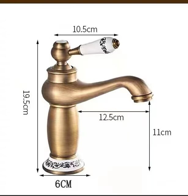 Vintage Bathroom Sink Mixer Faucet, Monobloc Washroom Basin Taps Single Handle One Hole Deck Mounted, Mono Retro Style Water Taps Hot and Cold Hose 2025 - $97.99 –P1