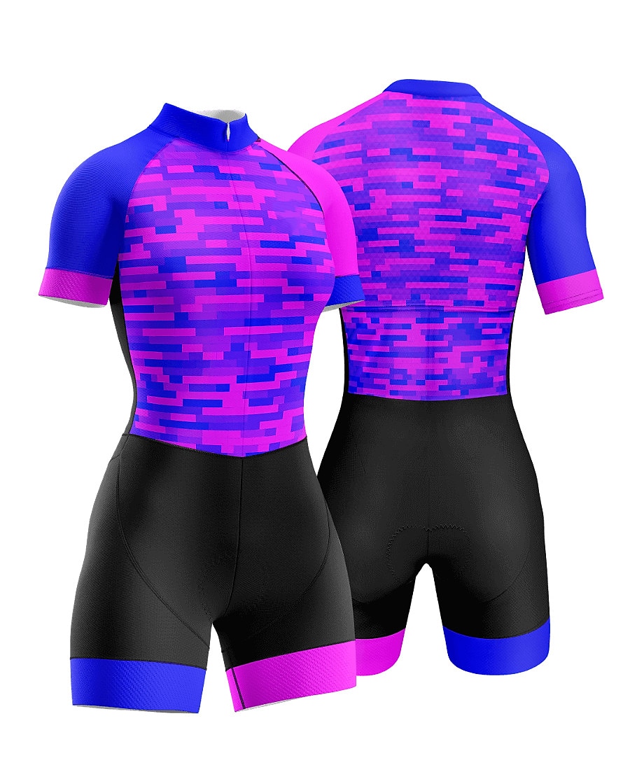 Naisten Triathlon Tri -puku Lyhythihainen triatlon Hopea Tumman harmaa Metsän vihreä Kuvitettu Pyörä Lycra Urheilu Kuvitettu Vaatetus 2025 - $47.99 –P5
