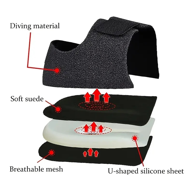 1pair Heel Brace With Hook And Loop Fastener Breathable Heel Cushions Heel Cups With Gel Pads For Women Men 2025 - $17.49 –P7