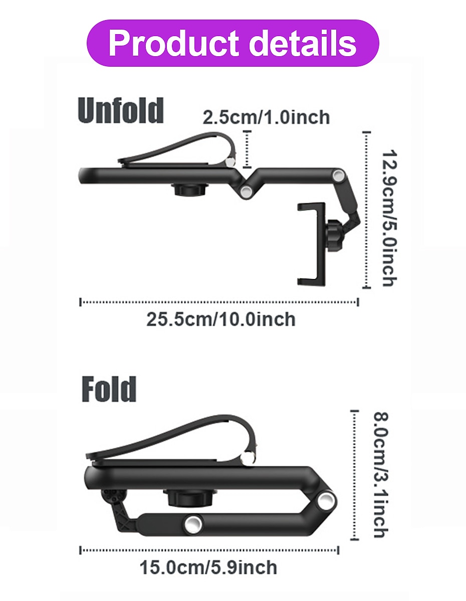 Sun Visor Cell Phone Holder 360° Rotatable Multifunctional Sunvisor Hanging Clip Bracket Cell Phone Mount For  7 Inch Telephone 2025 - $16.99 –P10