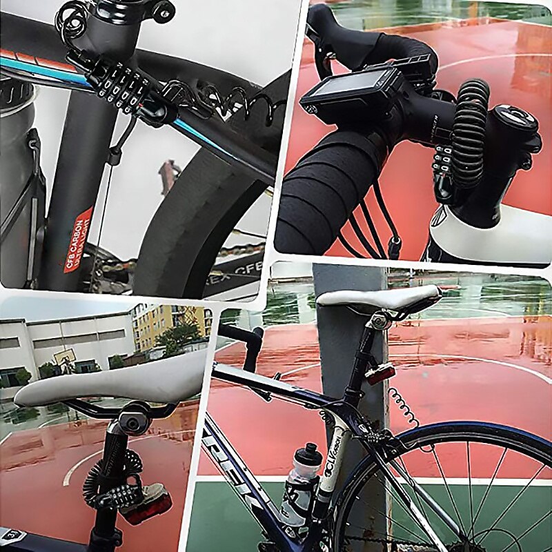 zámek na cyklistickou helmu proti krádeži 4místné heslo zámky pro motocykl mtb kabelový zámek na silniční kolo cyklistické příslušenství 2025 - $7.99 -P2