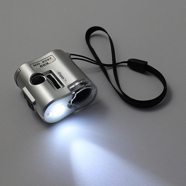 Mini Pocket 60X Microscope Magnifier Glass Jeweler Loupe with LED UV Light 2025 - $9.99 –P3