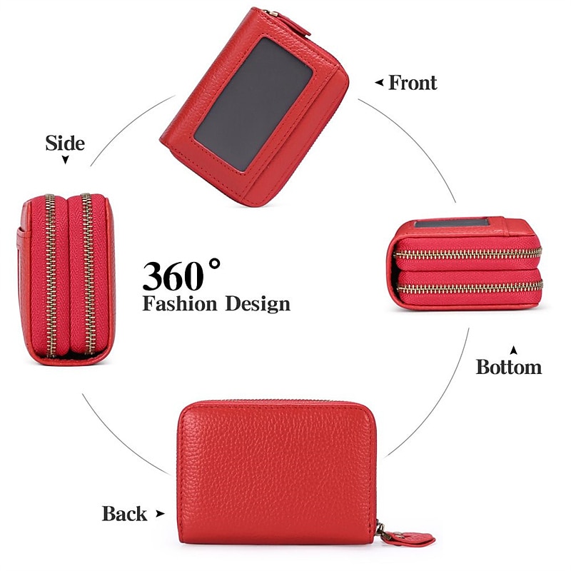 Credit Card Holder Wallet Genuine Leather Name Card Holder Luxury with Magnetic Shut Single Compartment for Women Men 2025 - $18.99 –P4