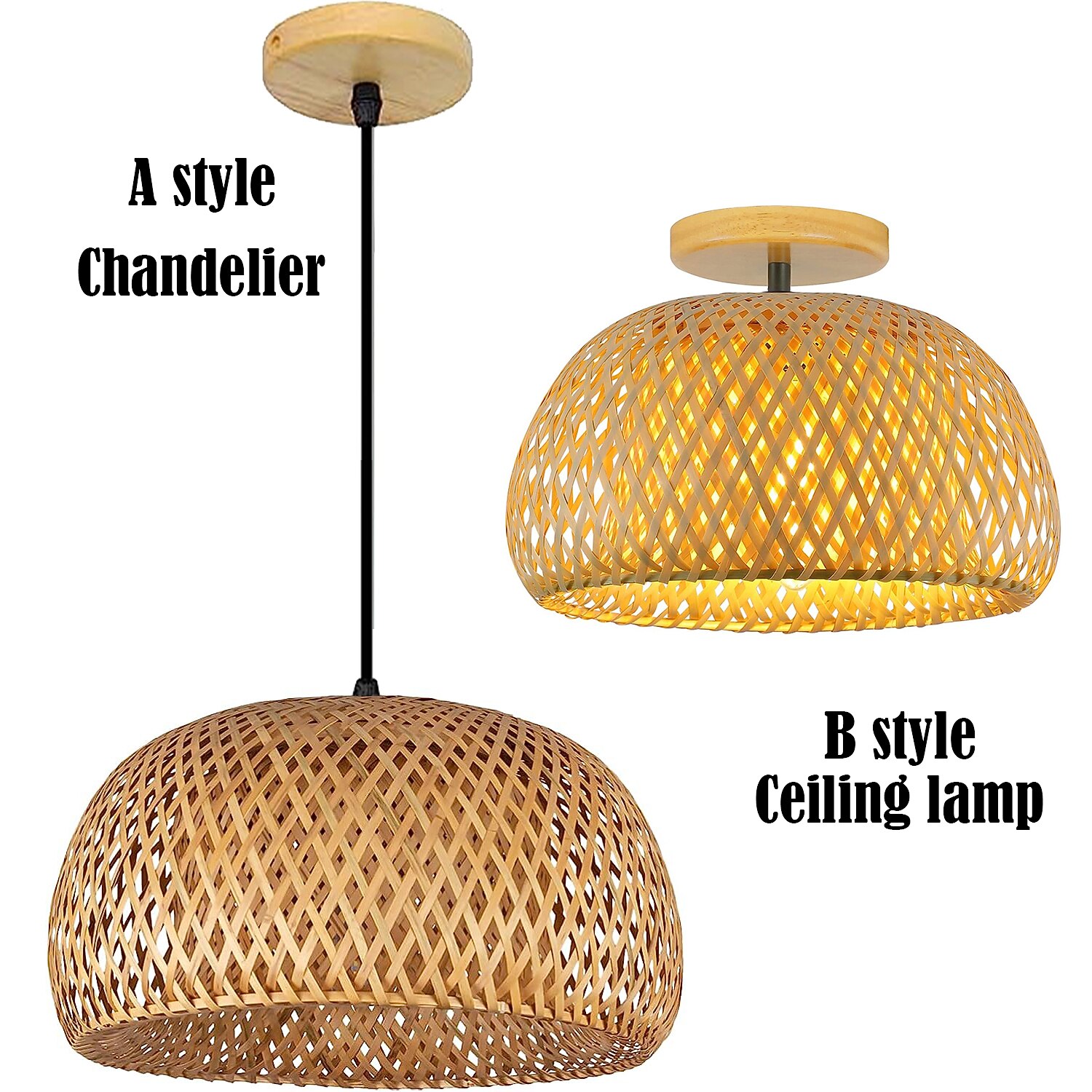 Creative Handmade Bamboo Weaving Natural Wind Ceiling Chandelier E27/E26 Base Ceiling Lighting Hanging Lamp Suitable for Study Coffee Shop Restaurant Rar AC110V AC220V 2026 - $151.99 –P1