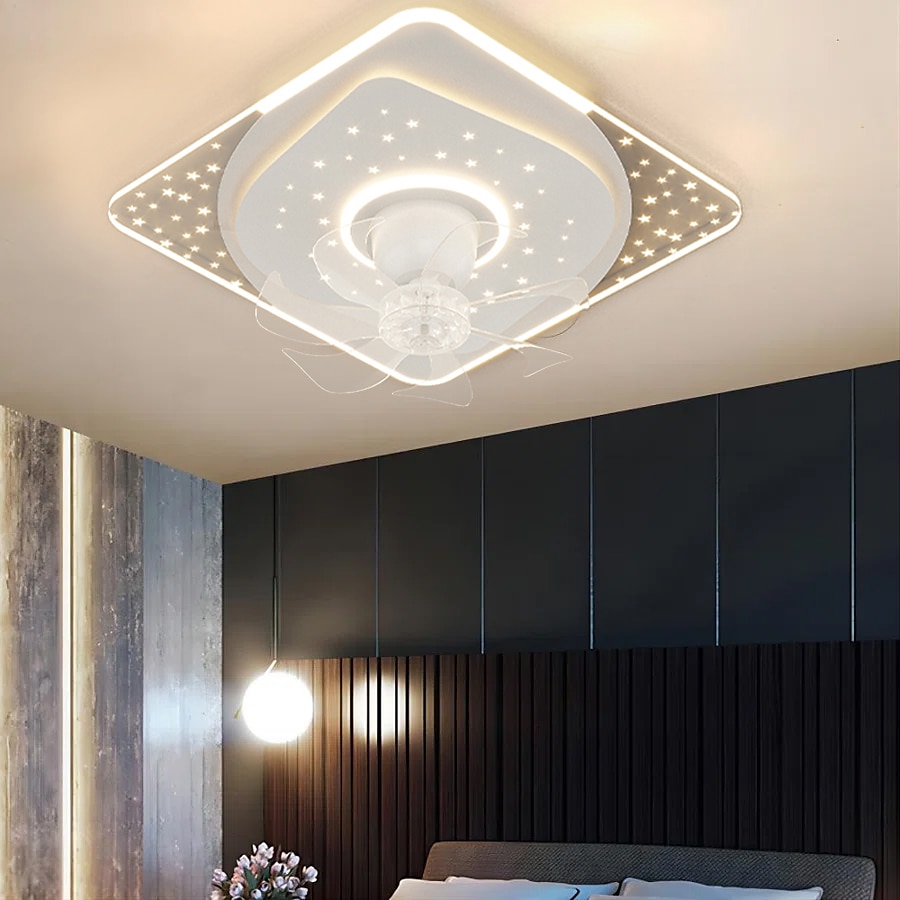 Deckenventilator mit Licht 20" App&amp; Fernbedienung, Zeitmessung&amp; 3-LED-Farb-LED-Deckenventilator, 6 Windgeschwindigkeiten moderner Deckenventilator für Schlafzimmer, Wohnzimmer, kleines Zimmer 2025 - $331.09 –P9