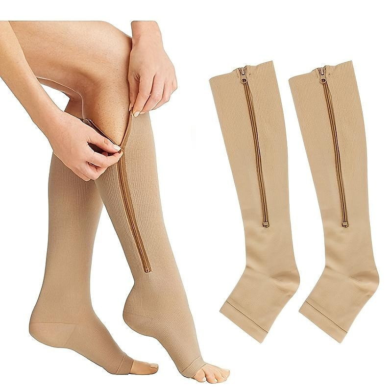 Zipper Compression Socks Open Toe Toeless Compression Socks for Women and Men(1 Pair) 2024 - $5.99 –P1