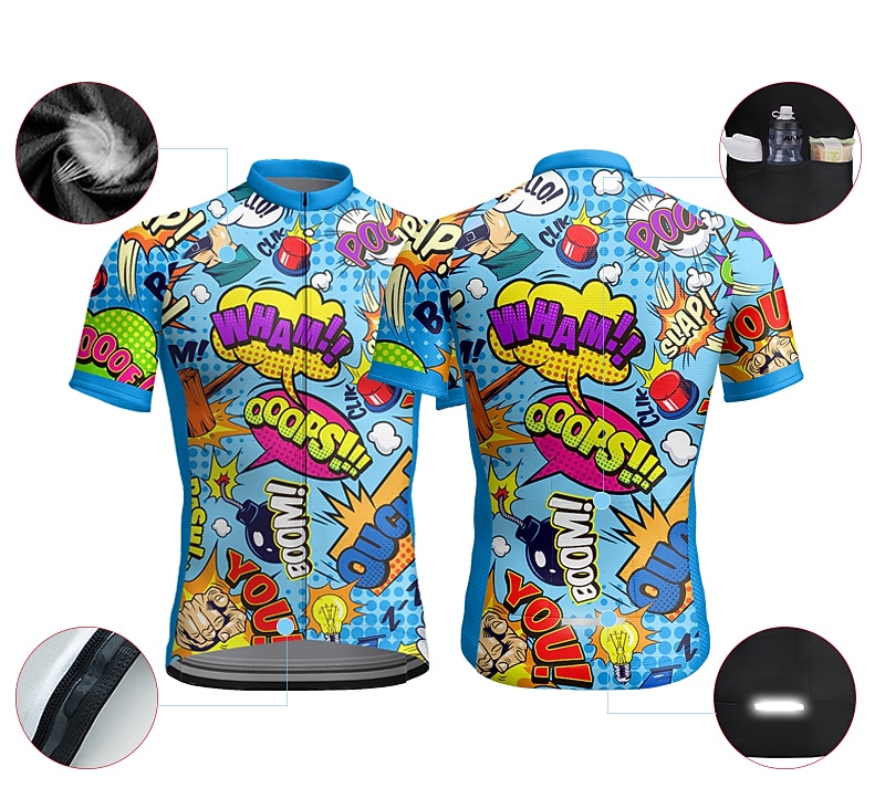 Men's Cycling Jersey Graphic Letter & Number Funny Short Sleeve Bike Jersey Top with 3 Rear Pockets Mountain Bike MTB Road Bike Cycling Quick Dry Reflective Strips Back Pocket Moisture Wicking Sports 2025 - $29.99 –P3