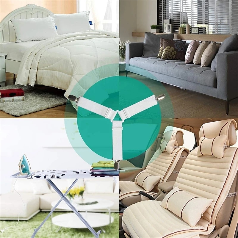 4Pcs Triangle Bed Sheet Holders Fitted Sheet Clips Adjustable Sheet Suspenders Mattress Gripper Clips for Bed Mattress Cover 2025 - $12.49 –P5