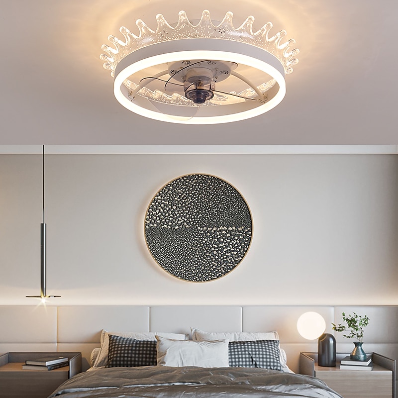 stropní ventilátor se světelným kruhovým designem 22" přibl&amp; dálkové ovládání, časování&amp; 3 led barevný led stropní ventilátor, 6 rychlostí větru moderní stropní ventilátor pro ložnici, 2025 - $353.99 –P4