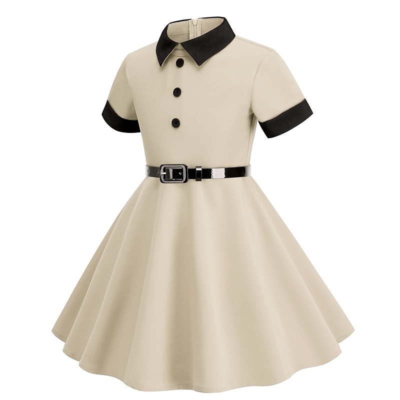 Retró 1950-es Swing ruha Flare ruha Lány Alkalmi / Napi Lánybúcsú Gyermek Ruha Hazatérő ruhák 2025 - $28.99 –P13
